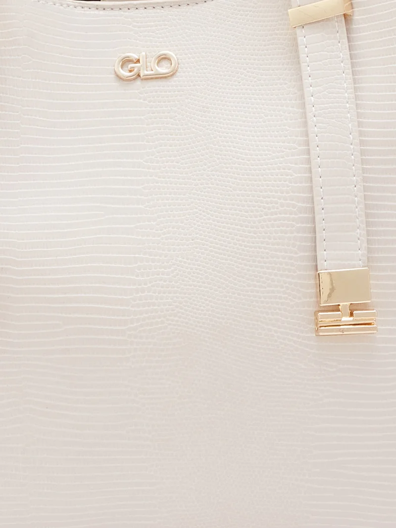 globus  Globus Women Ivory Textured Casual Handheld Bag  | Best Price UAE